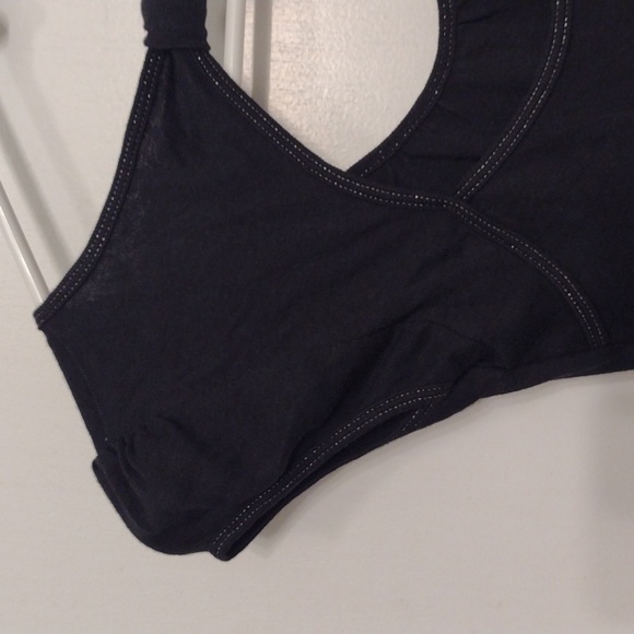 Express Vintage Black Sexy Basic T-shirt Cap Sleeve Keyhole Back XS - Picture 10 of 15